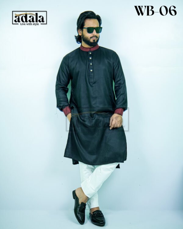 Comfortable Soft Panjabi– Black - Image 3