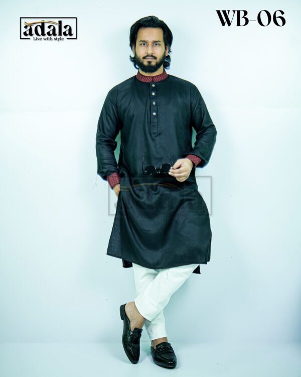 Comfortable Soft Panjabi– Black - Image 4