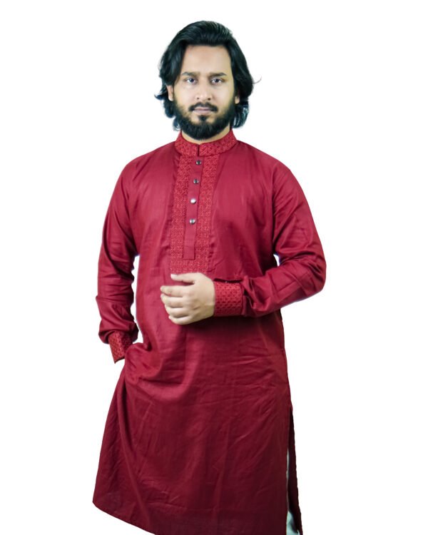 Indian red cotton fabric - Image 4